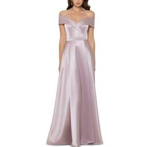 Xscape Off Shoulder Dusty Pink Gown